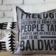 Baldwin pillow in gray, $40